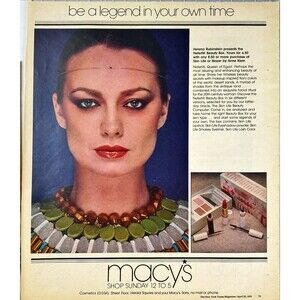Macy's "Helena Rubinsten presents Nefertiti Beauty Box" Vintage Print Ad 1978